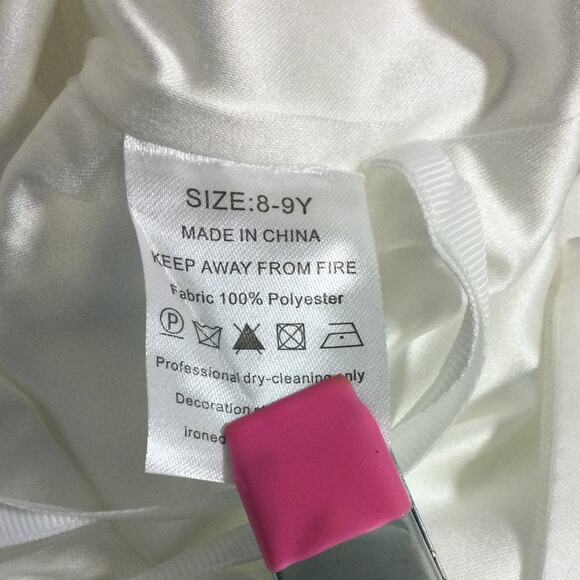 FLOWER GIRL'S PARTY DRESS 8-9 Y white occasion pageant first communion NEW B147 - Picture 7 of 7